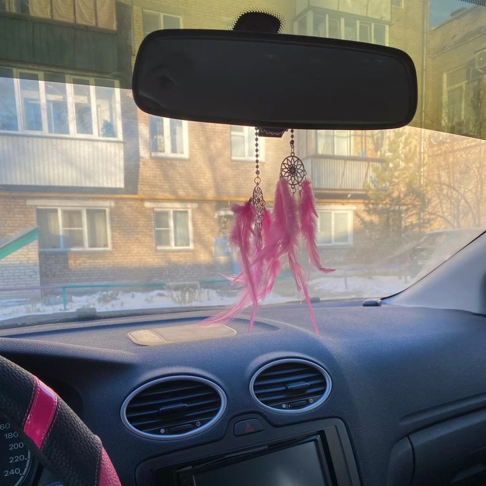 Mini pink Dreamcatcher for car